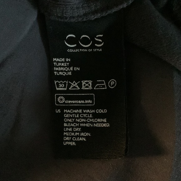 COS Oversized T-shirt Pullover Dress Layered Ruffle Charcoal Gray S - Picture 4 of 13